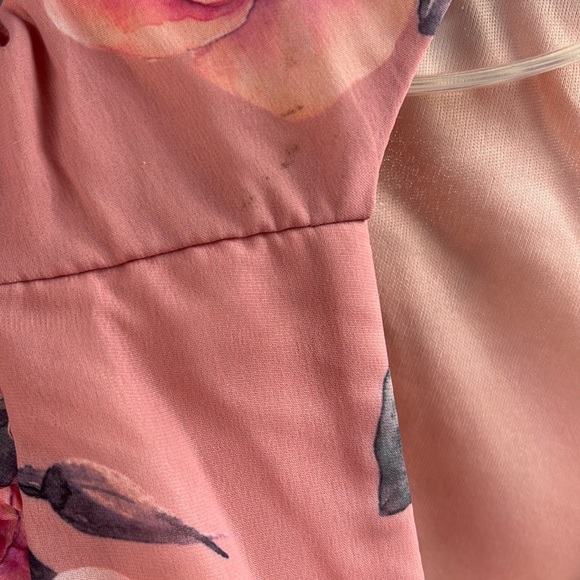 Mac Duggal RUFFLED CUT OUT CAP SLEEVE V NECK GOWN 9152 Rose Multicolor - Picture 14 of 17